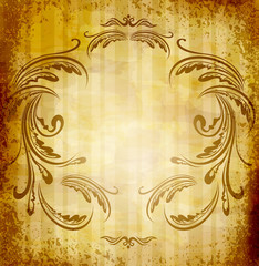 vector vintage invitation on grungy background