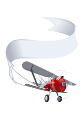 Vector retro airplane with banner