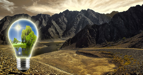 bulb of hope in a dry land