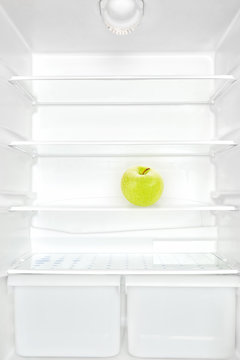Apple in fridge.
