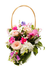 Bouquet pink in basket