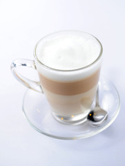 latte macchiato on white background