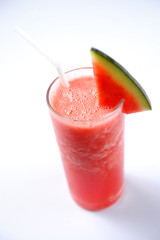 Smoothie water melon with slice water melon isolate on white bac