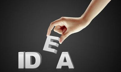 Hand and word Idea - business concept