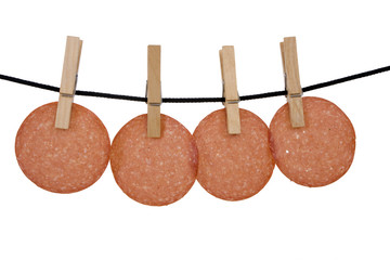 Smoked sausage on a string