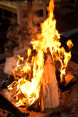 Burning flame or fire indoor