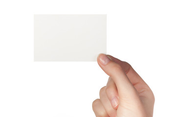 biglietto da visita con mano