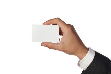 biglietto da visita con mano