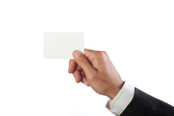 biglietto da visita con mano