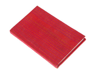 Book red cover fabric isolated on white background