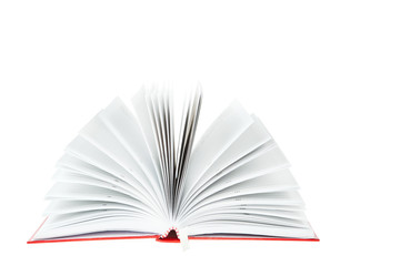 open red book on white background