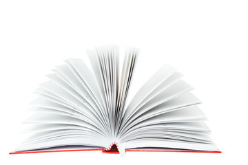 open red book on white background
