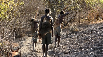Hadza men hunting, Lake Eyasi, Tanzania