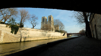 paris, cathedral notre dame de paris, river seine
