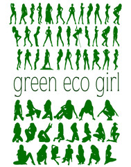 girl green eco girl silhouette