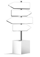 Fototapeta premium Cartelli stradali bianchi su cubo