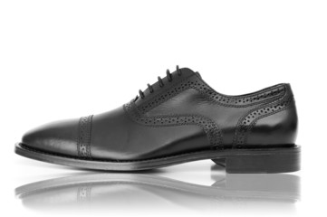 Fashion concept with male shoes on white