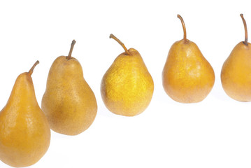 pears isolated on white