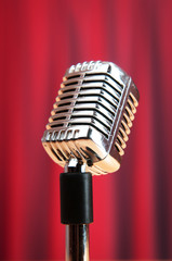 Audio microphone against the background