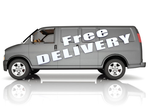image delivery vehicle on a white background