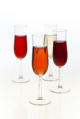 glass of champagnes on white