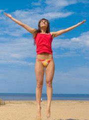 Beauty Jumping Exercising