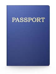 Passport on white