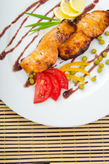 Fried fish in the plate