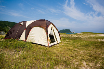Tourist tent city