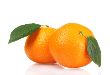 Fresh juicy oranges isolated on white