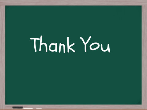 Thank You on Chalkboard in White