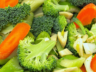 Fresh Vegetables Chopped in Preparation for Cooking