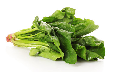 Bunch of spinach isolated on white background