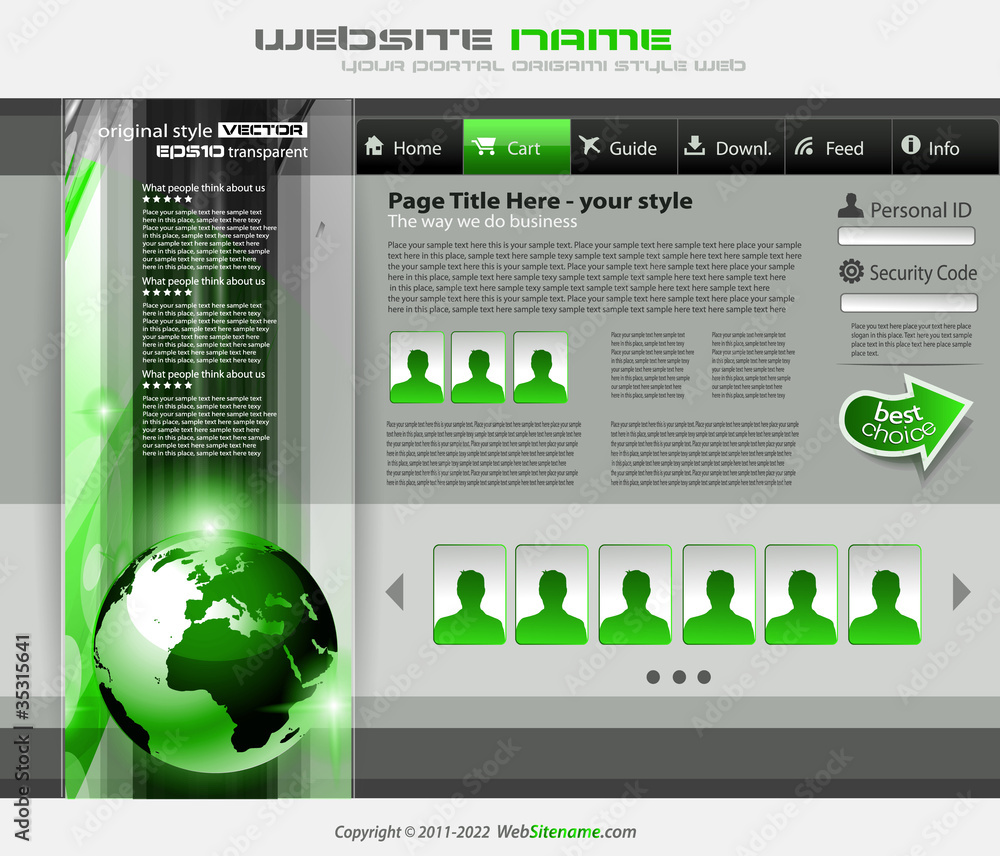 Poster high tech web template with a 3d earth