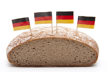 Brot mit Deutschland Fahne
