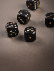 dice on black background