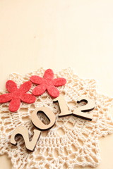2012 & handmade knit with copy space for new year image