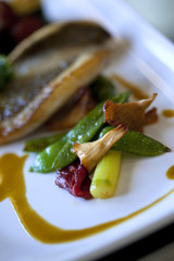 Cuisine, gastronomie, poisson, légumes, plat, manger