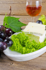Käse und Weintrauben