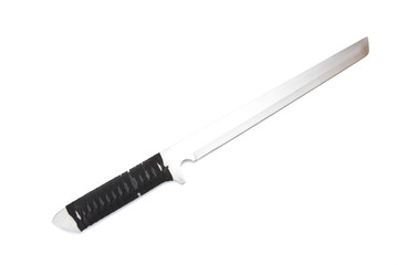 ninja knife, silver ninja knife with grib handle. © akeeris