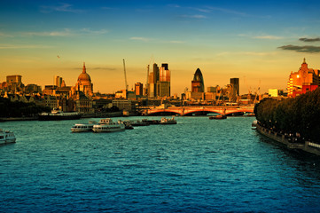 Naklejka premium City of London at sunset.