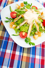 Ceasar salad in the plate