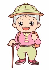 高齢者登山-女性