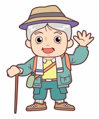 高齢者登山-男性