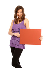 Mädchen mit Werbetafel