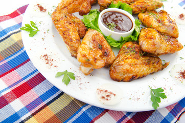 Chicken wings in the plate