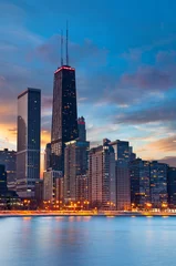 Deurstickers Chicago Chicago skyline