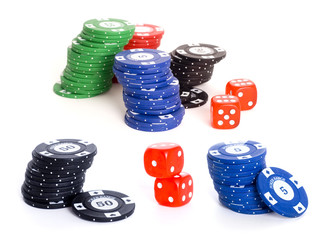 set of casino tokens