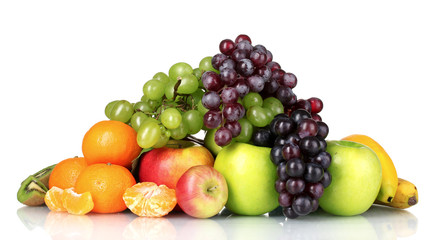 Naklejka na ściany i meble Ripe juicy fruits isolated on white
