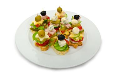 Selection of various canape
